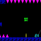 A lit room in Toy Cavers, with a green switch and a distant coin to grab.